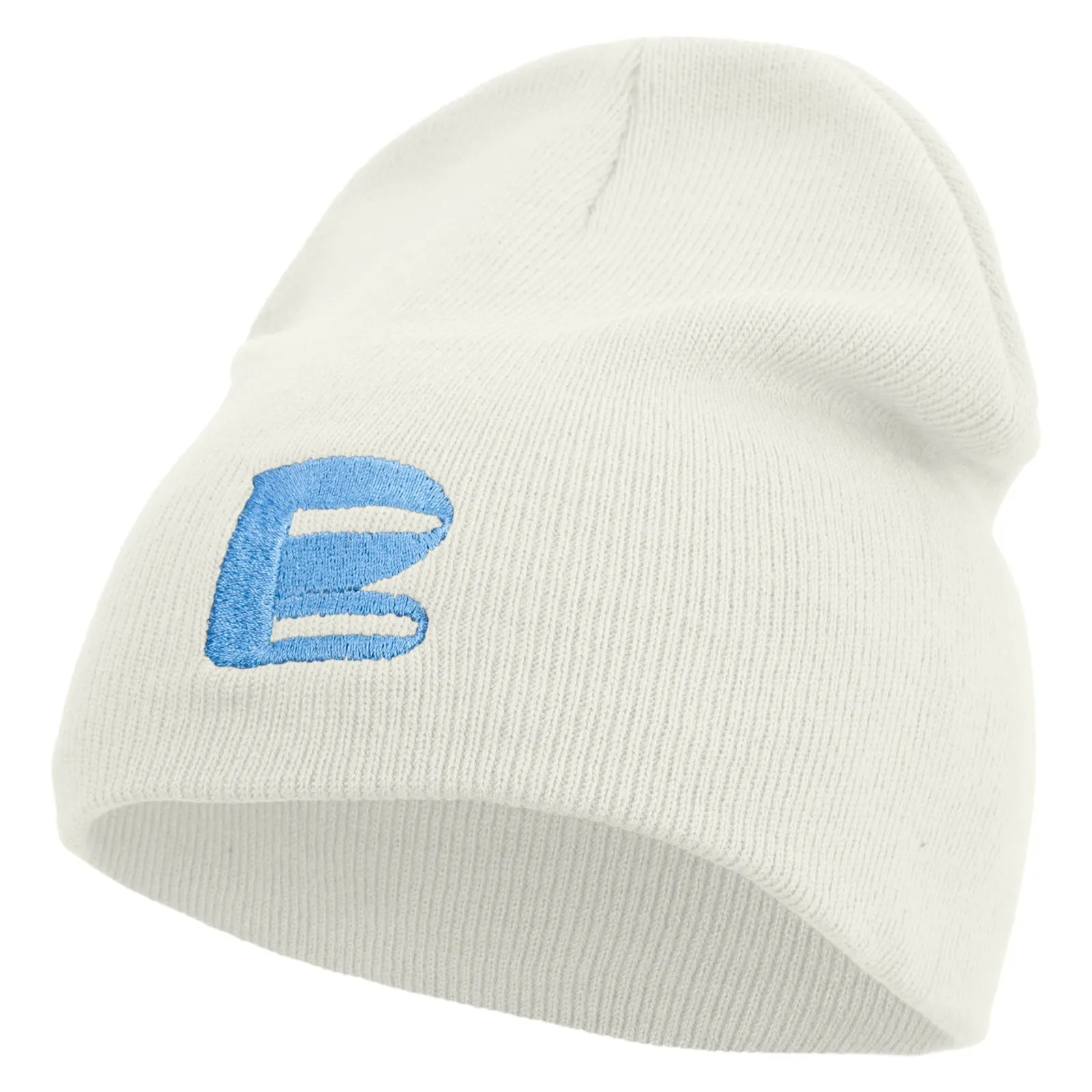 Artistic Letter B Embroidered 8 inch Acrylic Short beanie