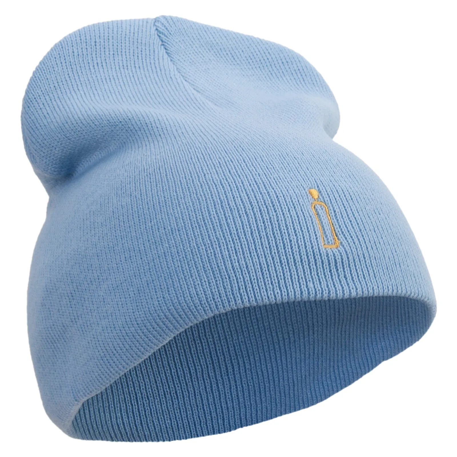 Artistic Letter i Embroidered 8 inch Acrylic Short beanie