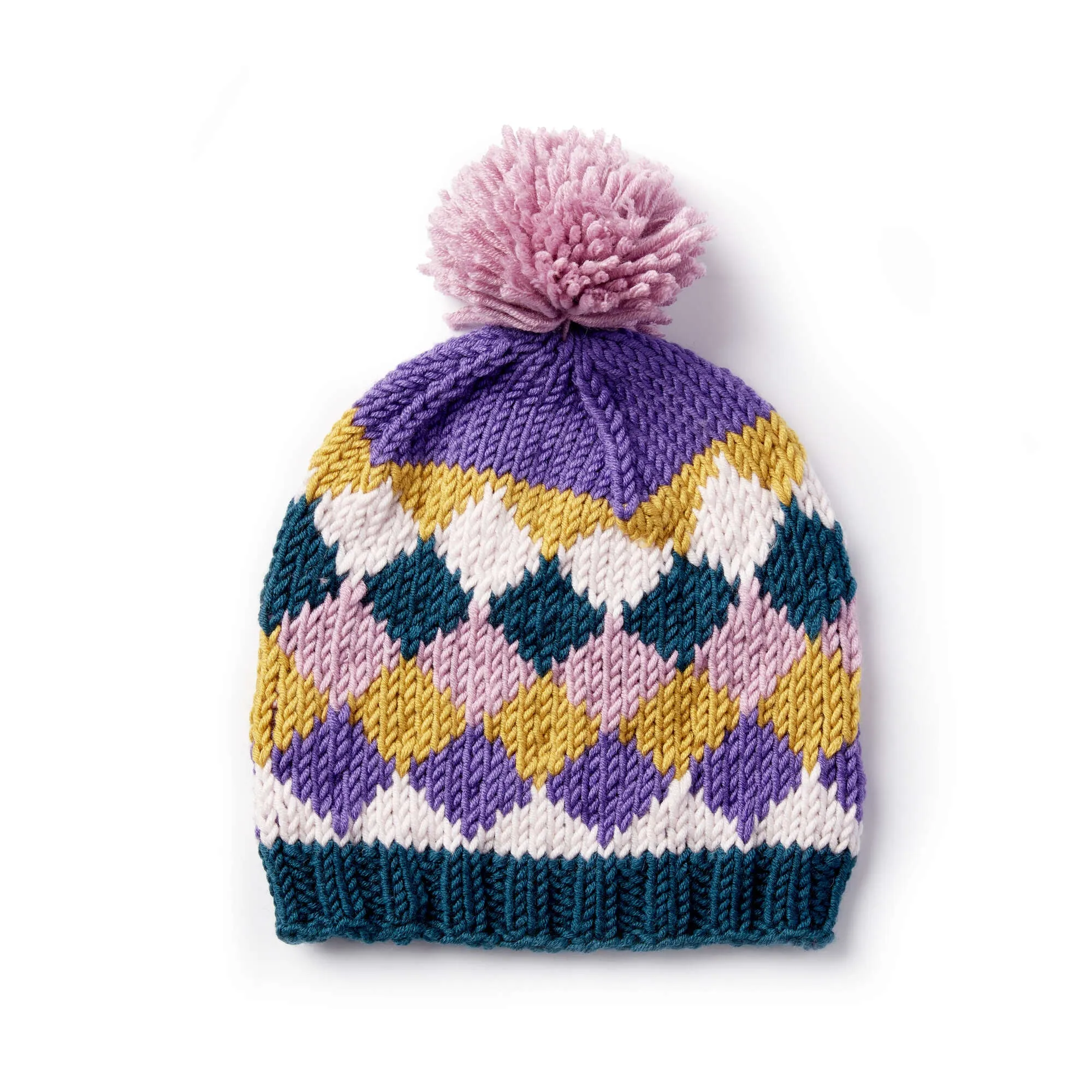 Caron X Pantone Knit Harlequin Hat