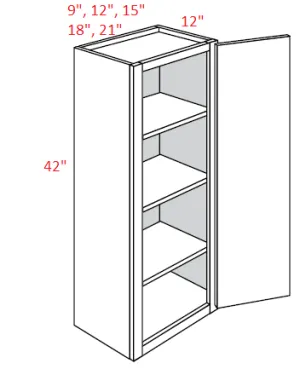 EB10-1842 Elegant White Assembled 18x42 Wall Cabinet