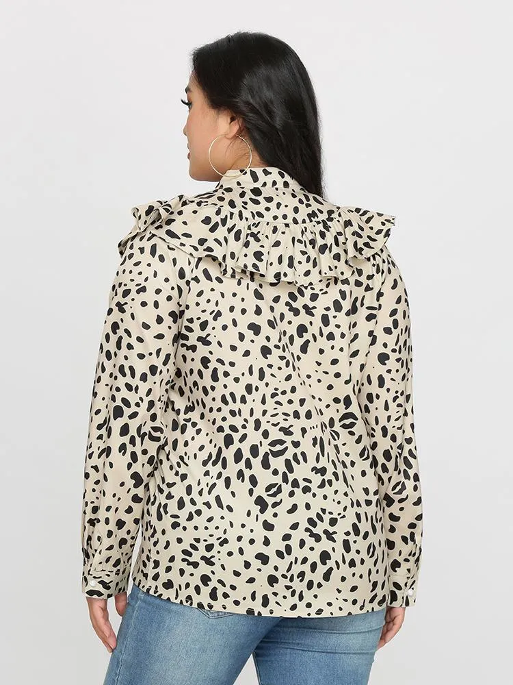 Leopard Ruffle Blouse