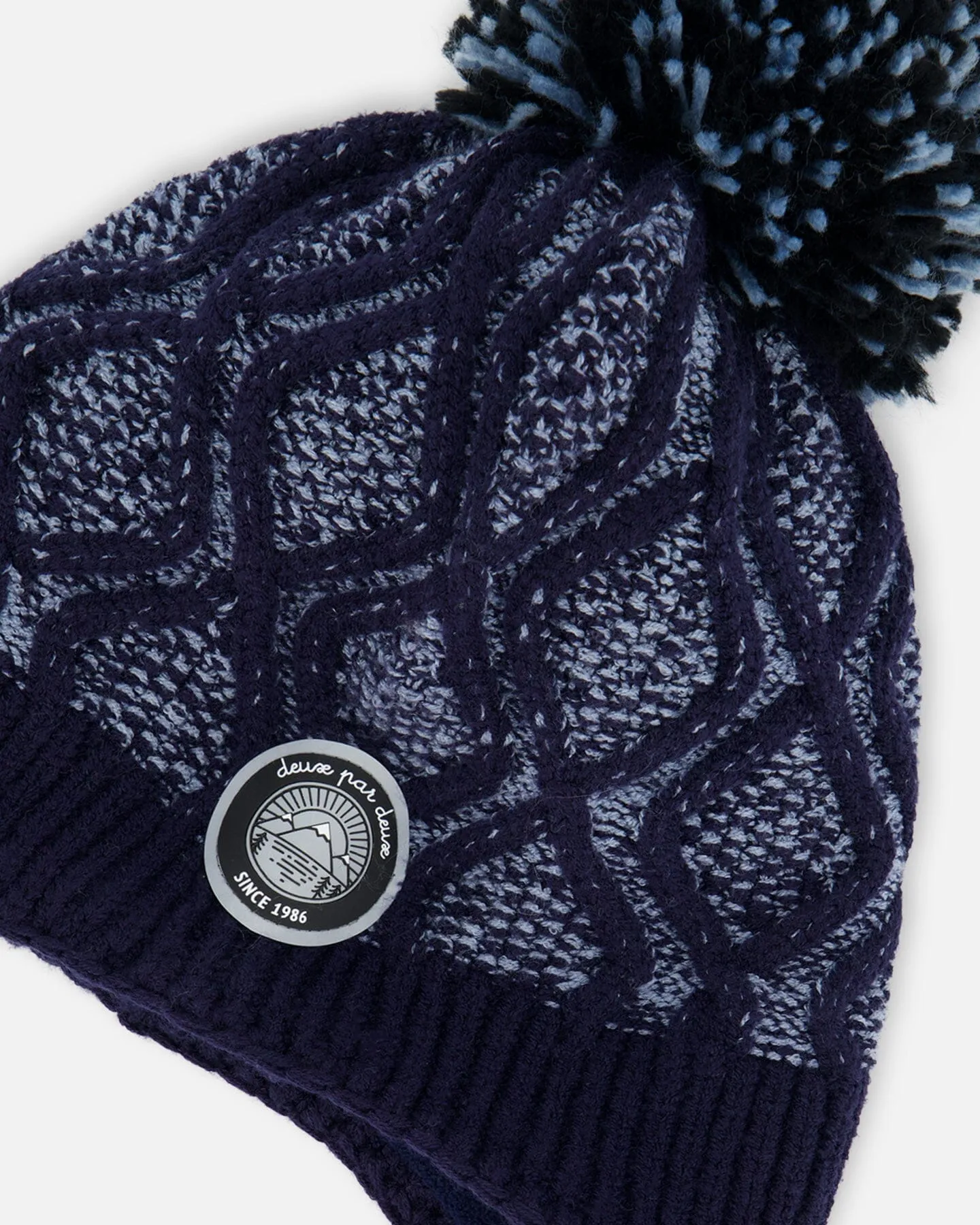 Peruvian Knit Hat Heather Blue