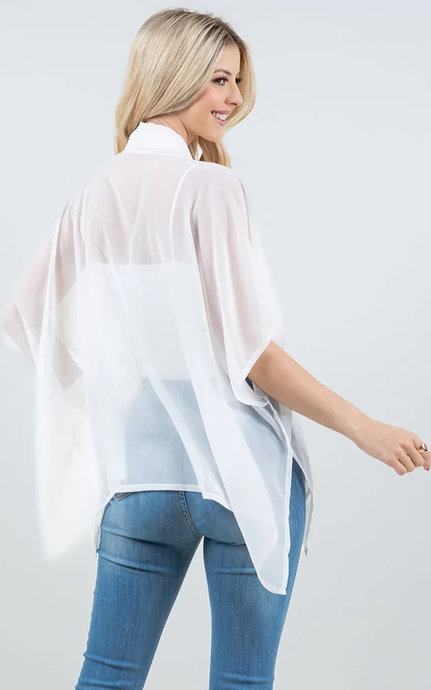 PON5502 See Through Light Weight Poncho Cover Up