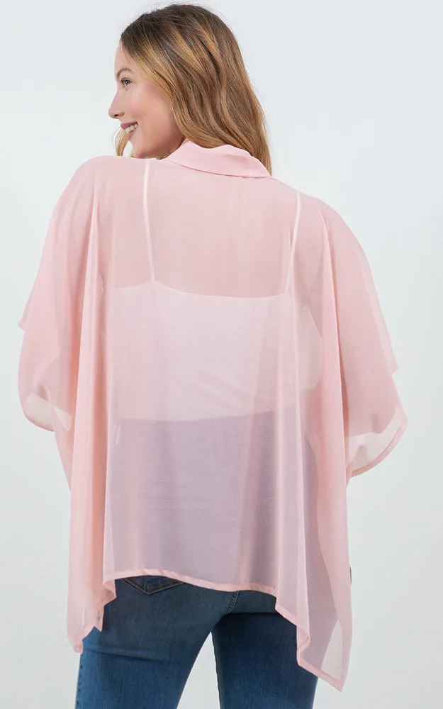 PON5502 See Through Light Weight Poncho Cover Up
