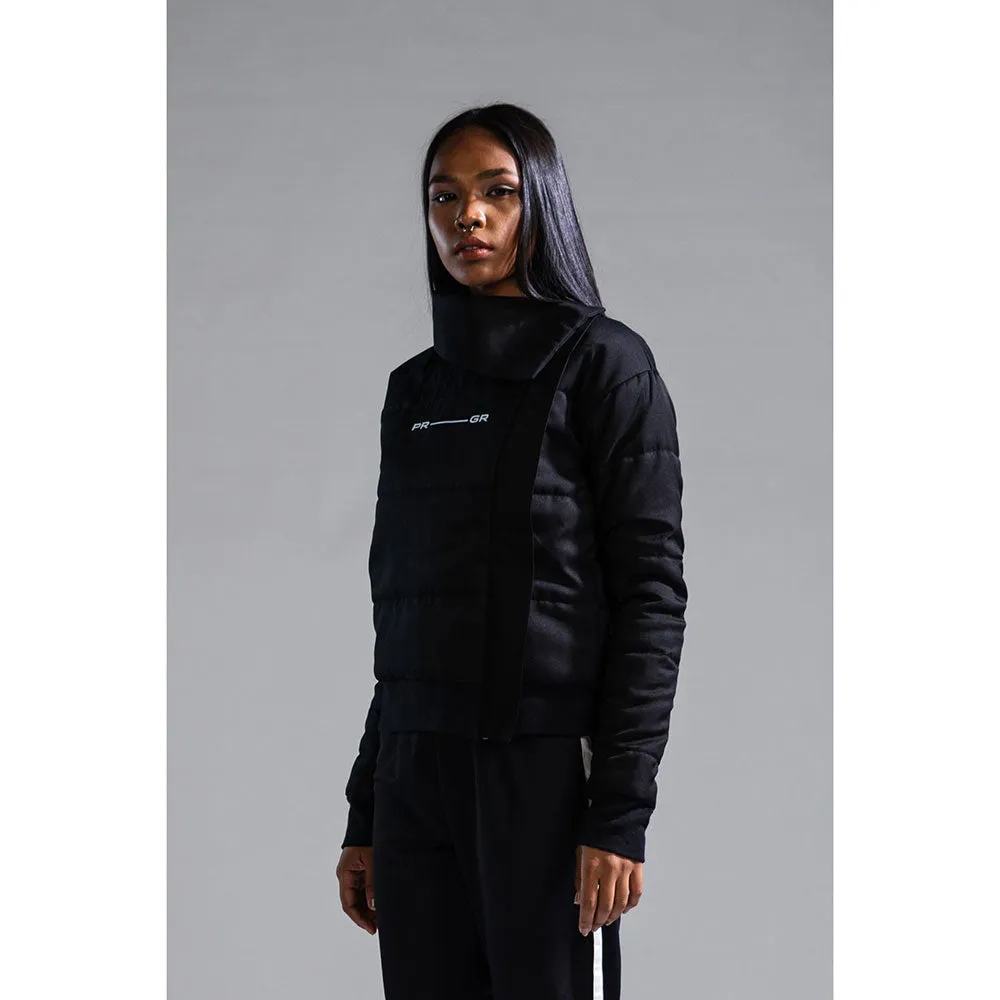 PRIMAL GRAY Black Recycled Polyester Asymmetrical Oversize Puffer