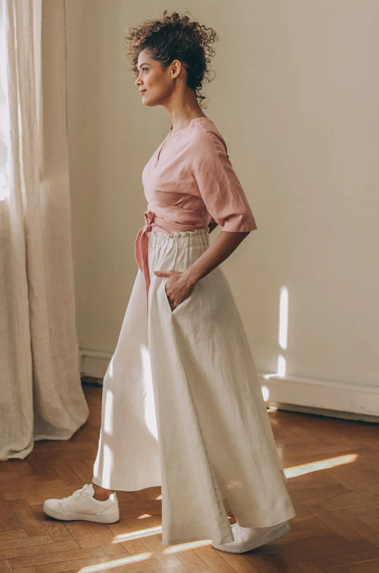 Rich Linen Midi Skirt