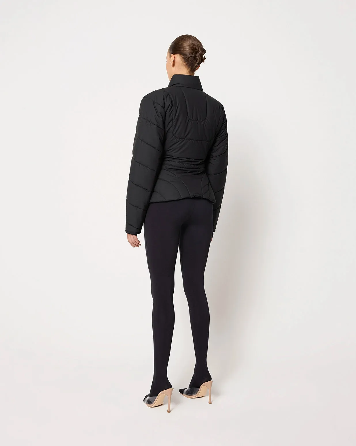 Sculpted Puffer Jacket | Black