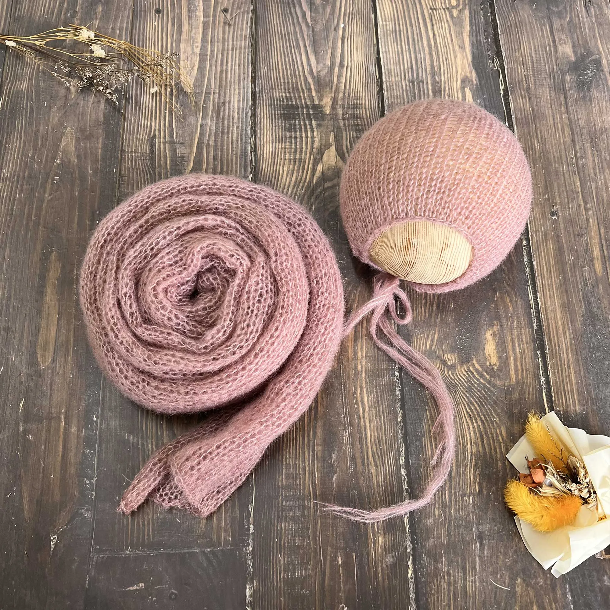 Soft Knit Wrap with Bonnet Set