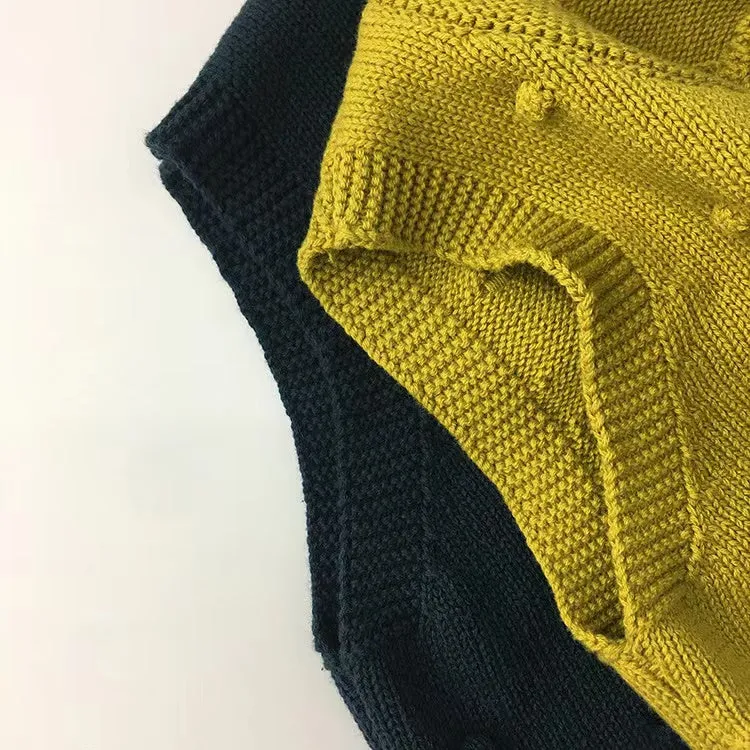 Spots Knitted Vest Cardigan