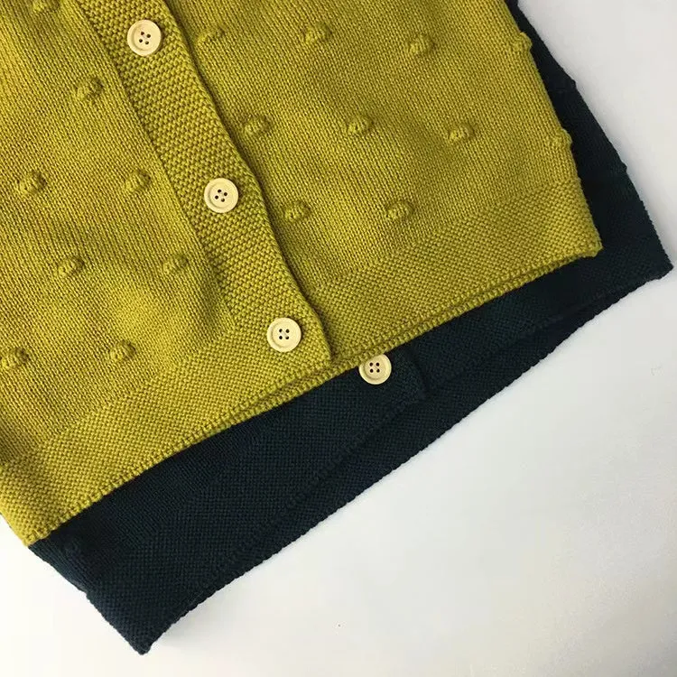 Spots Knitted Vest Cardigan