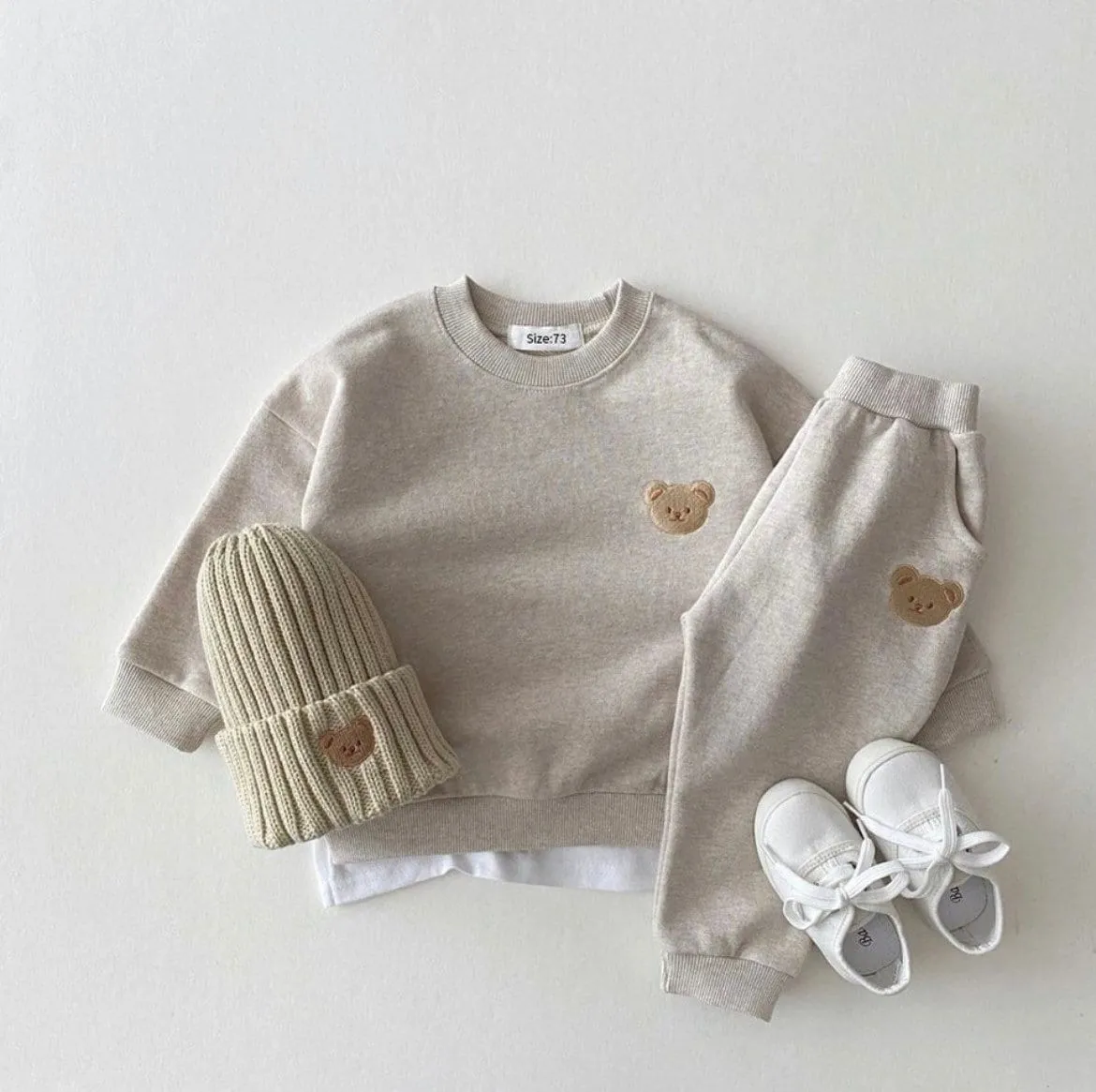 Teddy - Bear baby tracksuit set with Bear Detail